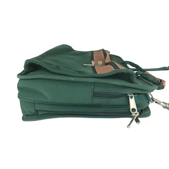 PORT Mens Green Brown Protection System Laptop Sleeve Messenger Bag - Picture 3 of 11